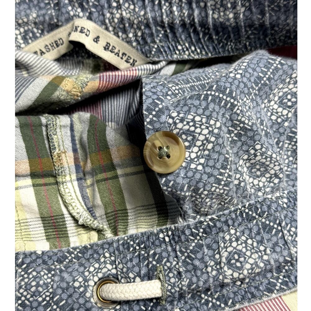 Vintage 1946 WASHED STONED & BEATEN Men's Draw String Plaid Shorts Size Large - Picture 9 of 11